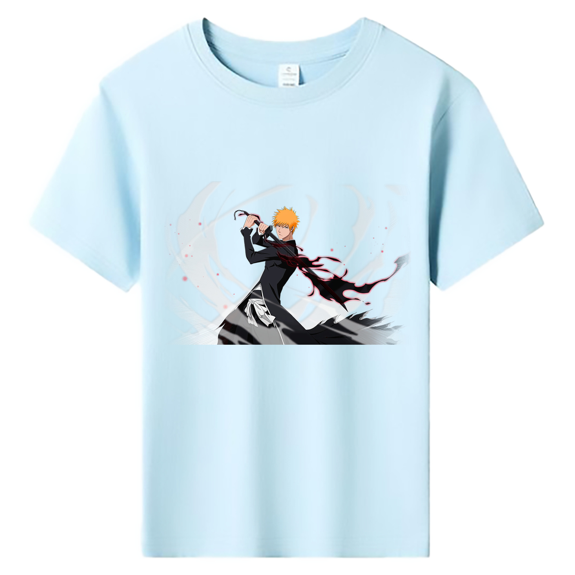 （画像用） ブリーチ 黒崎一護（くろさき いちご）BLEACH Kurosaki Ichigo 綿100％キッズTシャツ（フロントプリント）